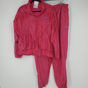 Vintage 80's Adidas Originals Wind/Track Suit Pink Medium